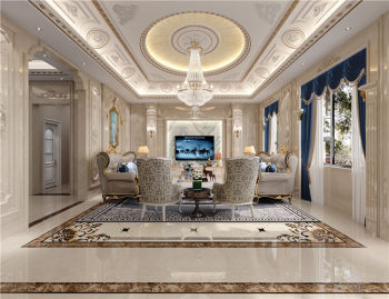 別墅婚房歐式米白系列裝修設計方案